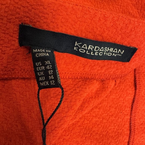 Kardashian Kollection NWT Basic Crepe Pencil Skirt Vintage Orange Size XL - Picture 8 of 8